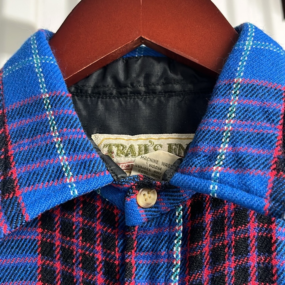 Vintage‎ 80s Blue and Red Plaid Men's Shirt - Picture 3 of 7